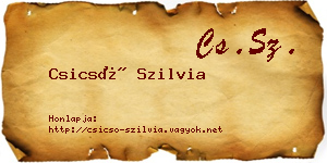 Csicsó Szilvia névjegykártya